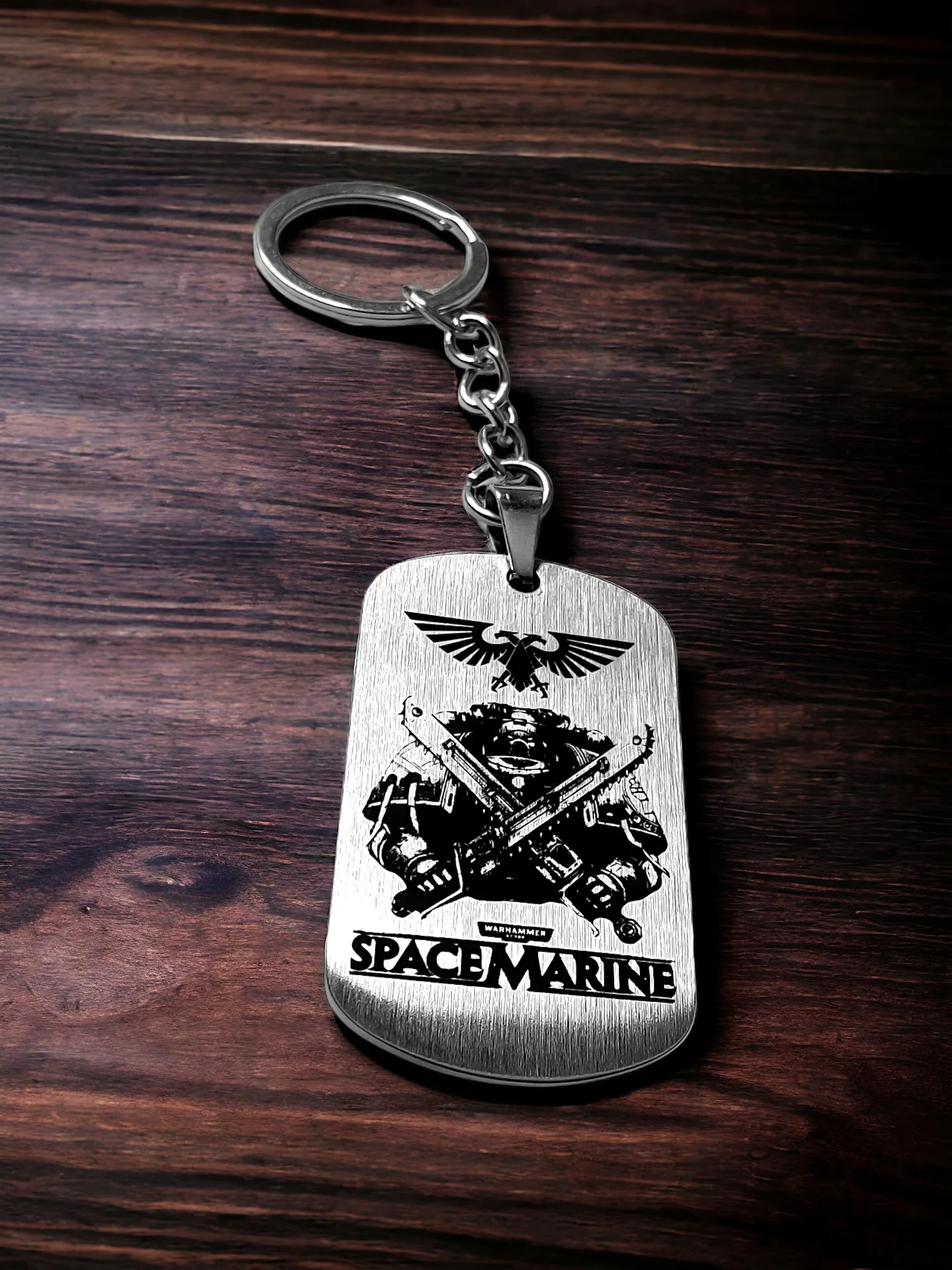 Брелок "Warhammer 40000 Space Marine" шлифованный