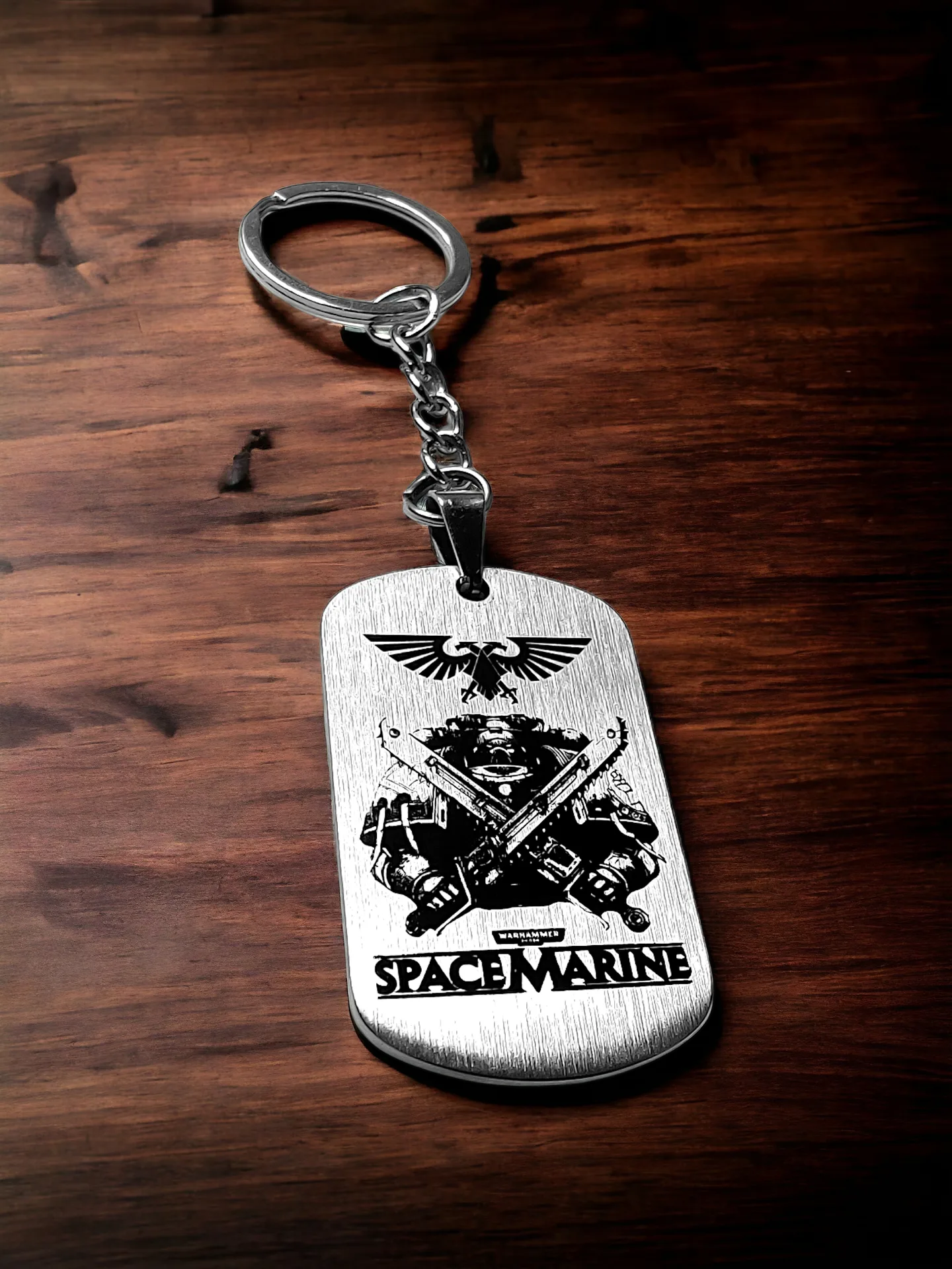 Брелок "Warhammer 40000 Space Marine" шлифованный