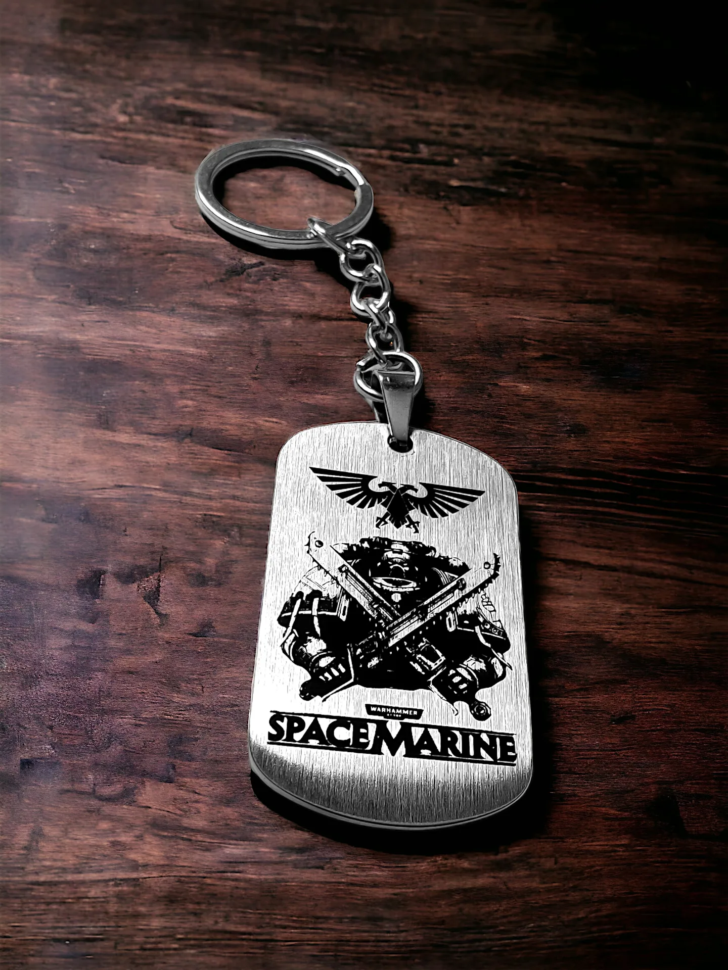 Брелок "Warhammer 40000 Space Marine" шлифованный