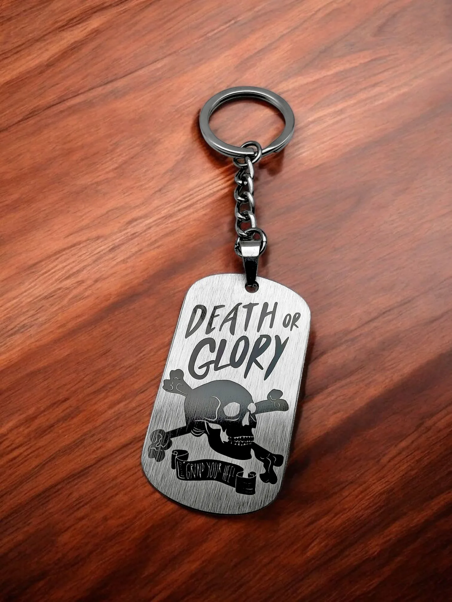 Брелок "Death Or Glory" шлифованный