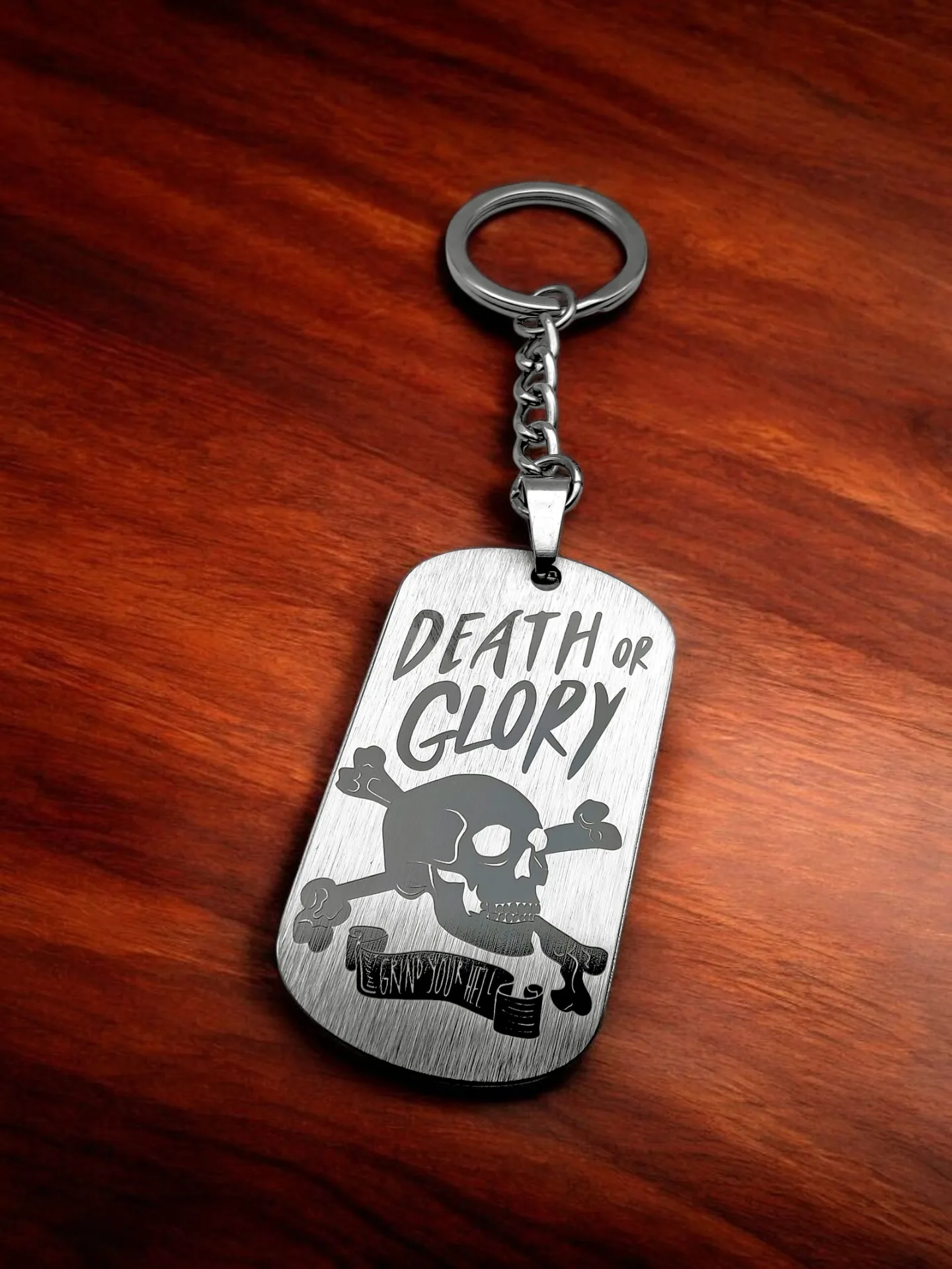 Брелок "Death Or Glory" шлифованный