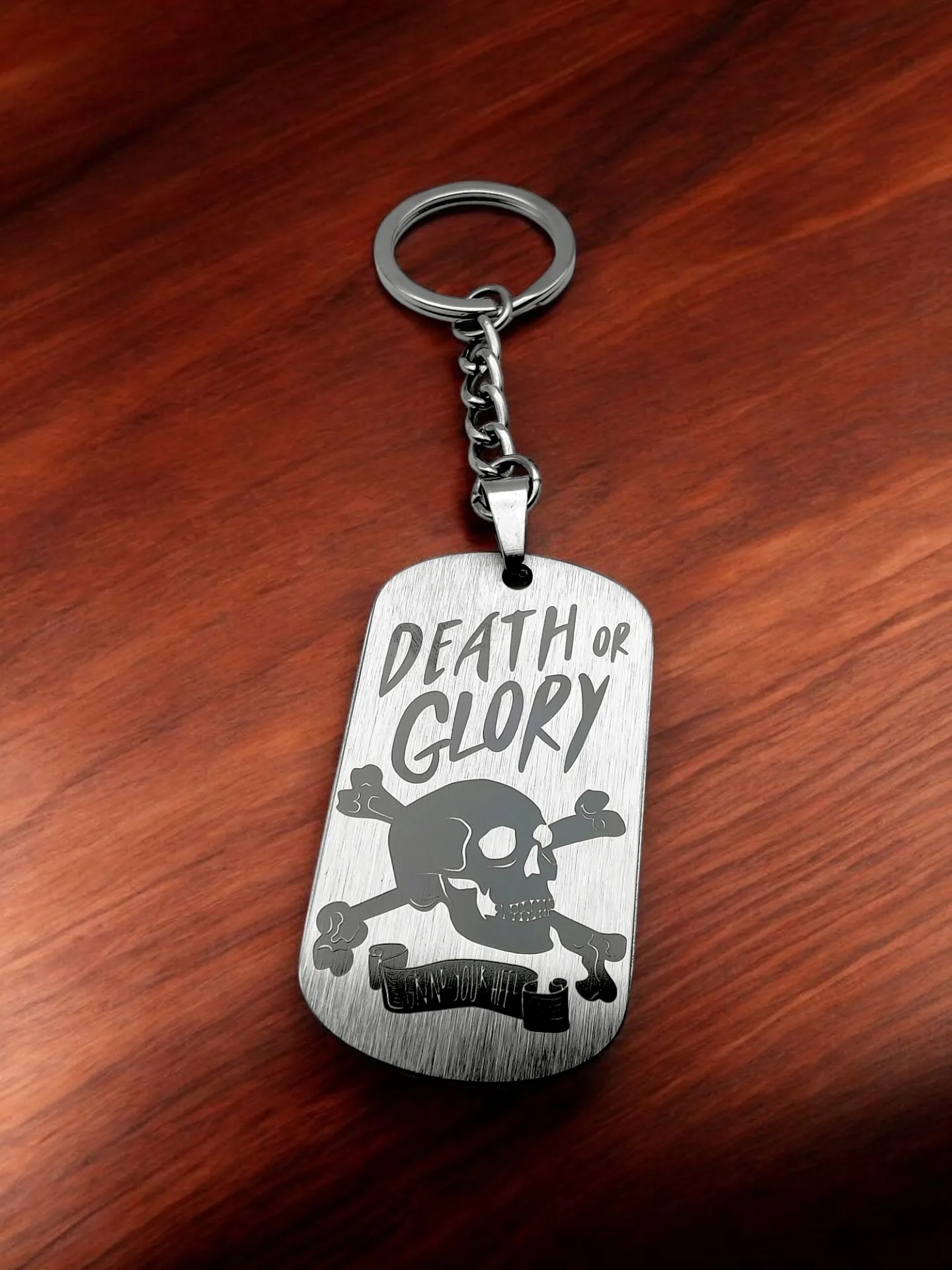 Брелок "Death Or Glory" шлифованный