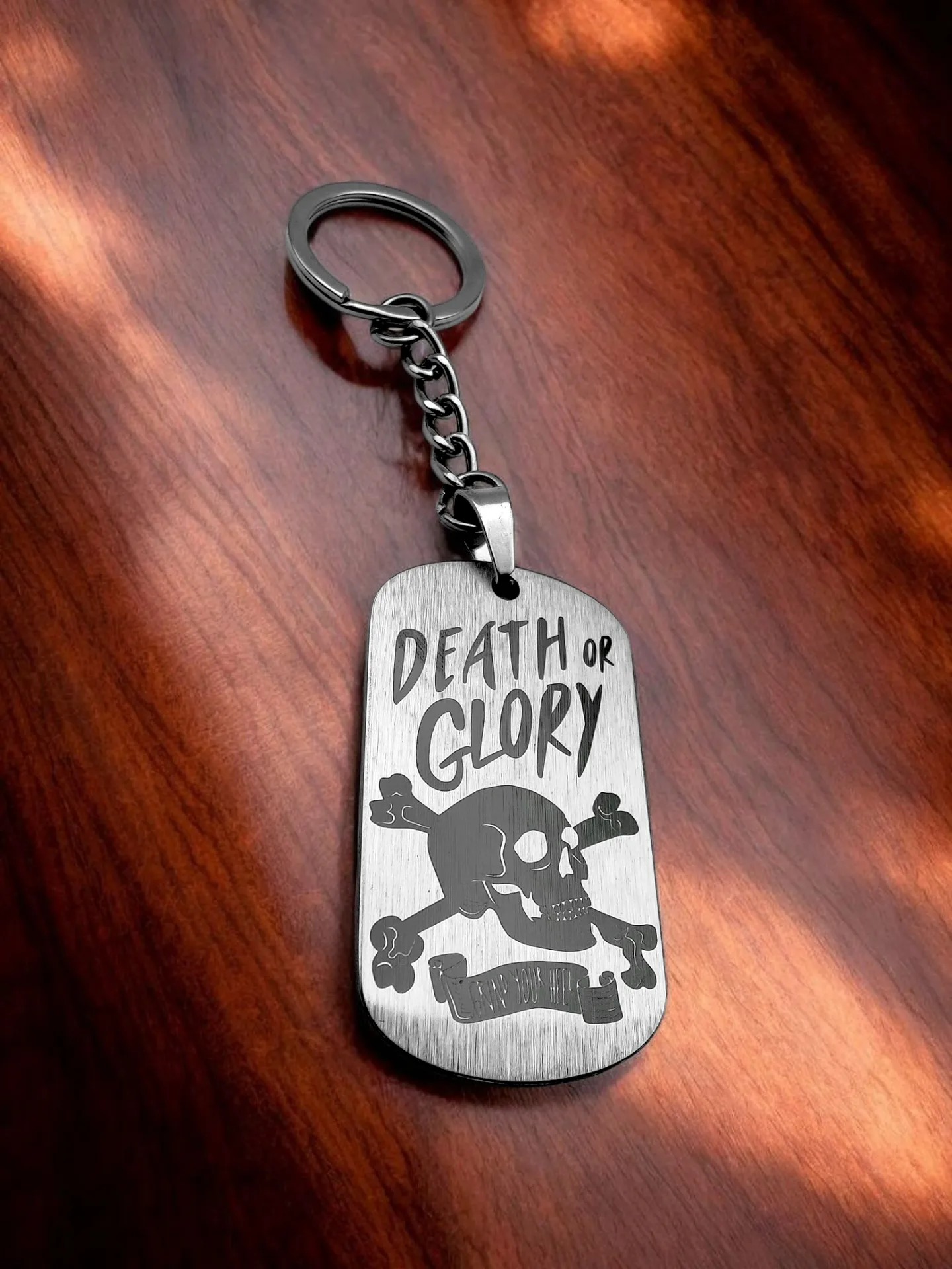 Брелок "Death Or Glory" шлифованный