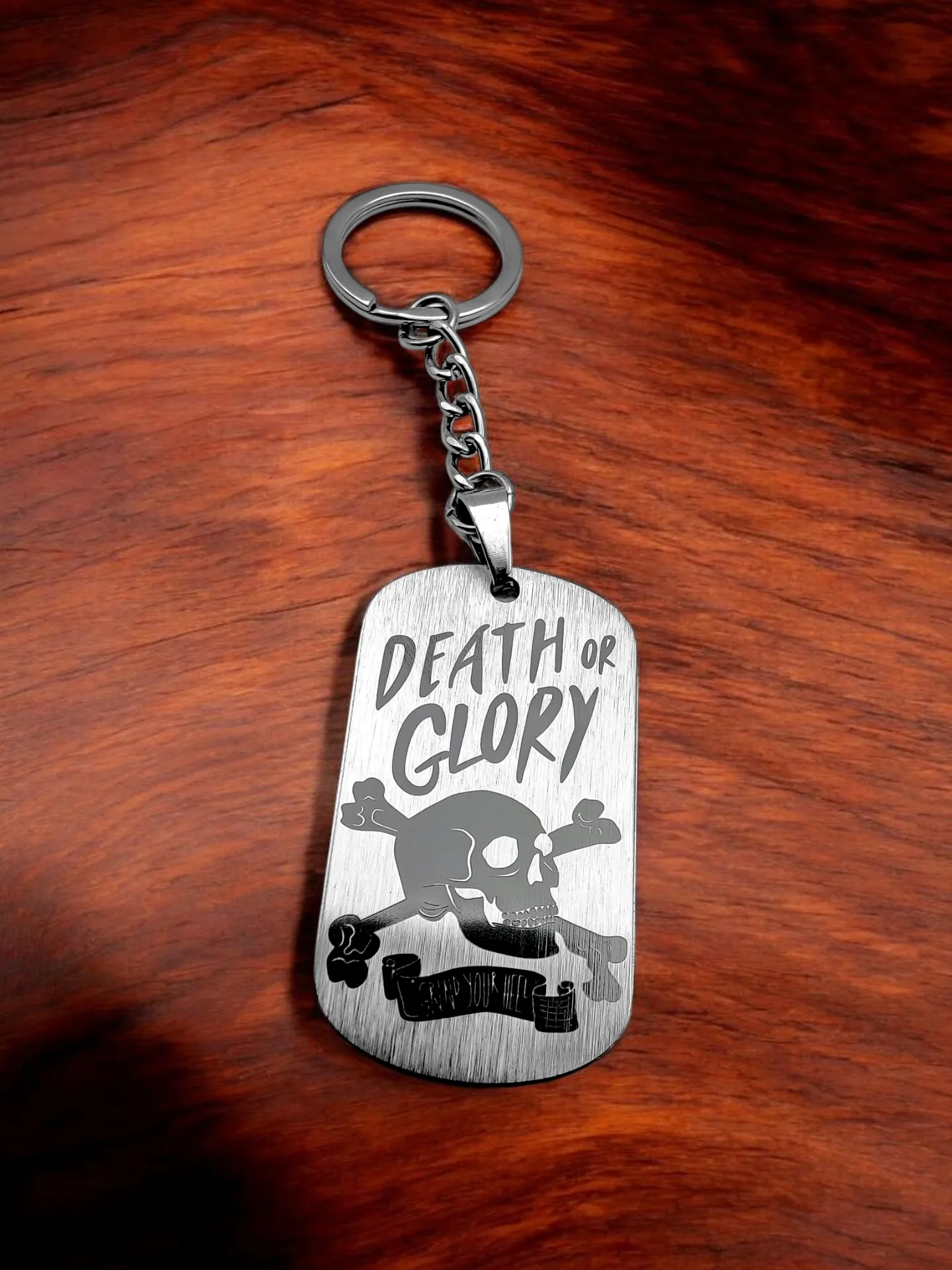Брелок "Death Or Glory" шлифованный