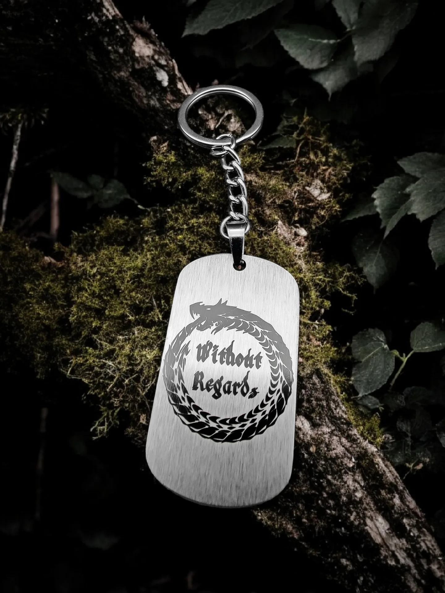 Брелок "Уроборос" нержавеющая сталь